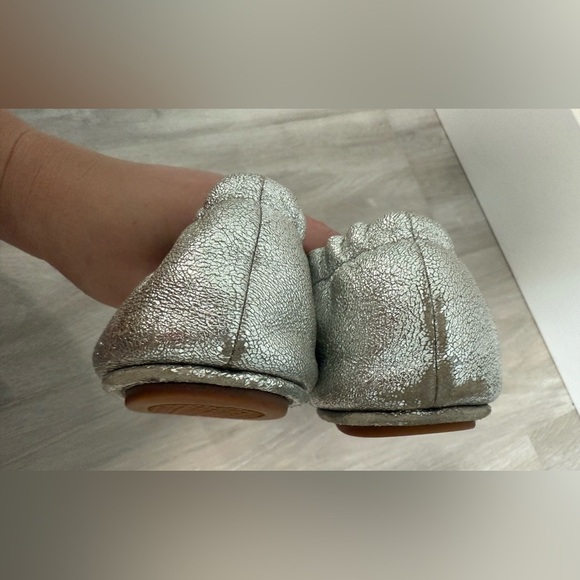 Tory Burch Minnie Travel Ballet Flat Royal Metallic Sliver Womans sz 9.5 - Picture 12 of 12